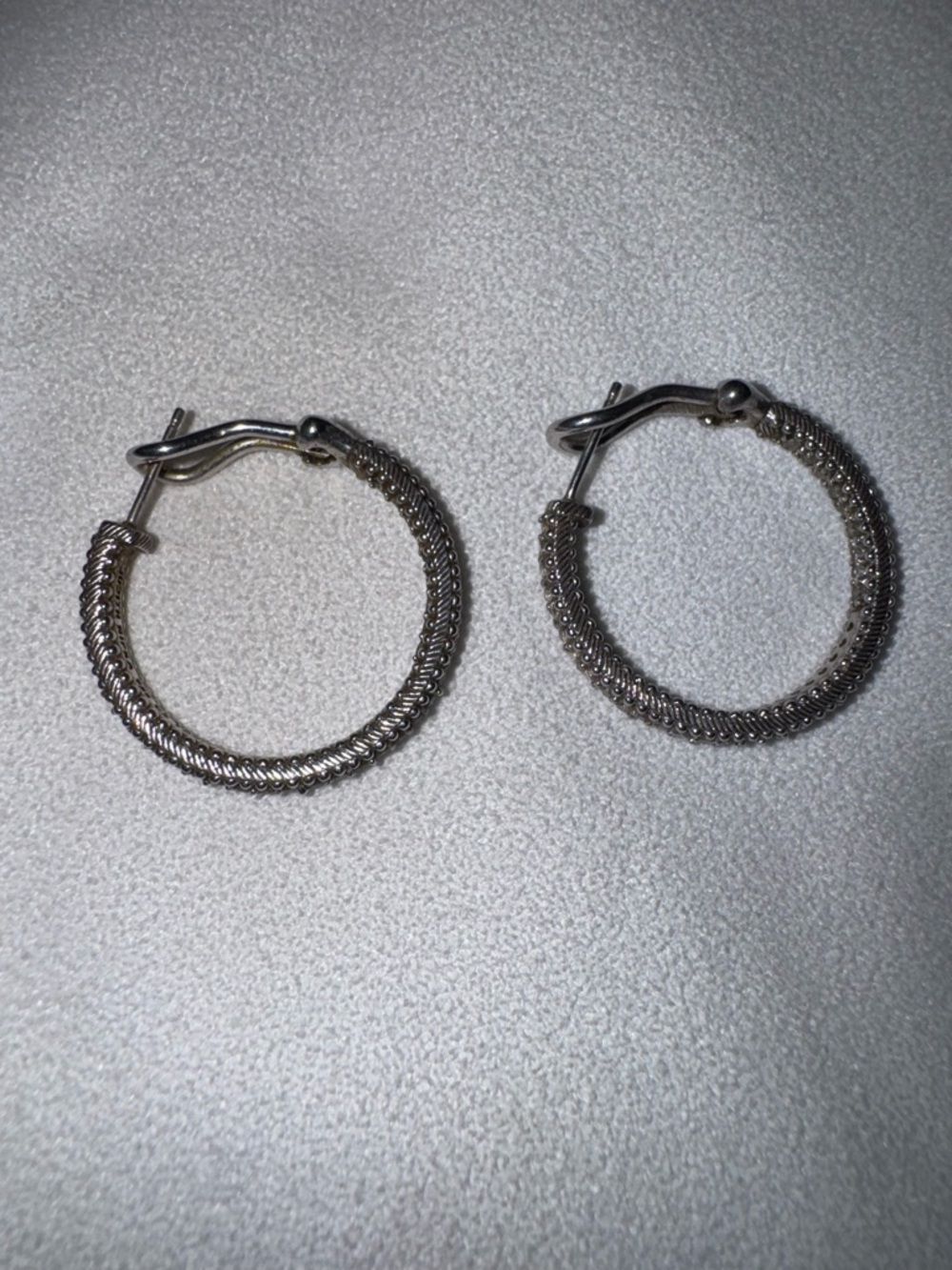 Judith Ripka Solid Sterling & CZ Large Hoop Earrings, 8.1g